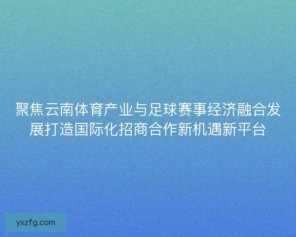 聚焦云南体育产业与足球赛事经济融合发展打造国际化招商合作新机遇新平台